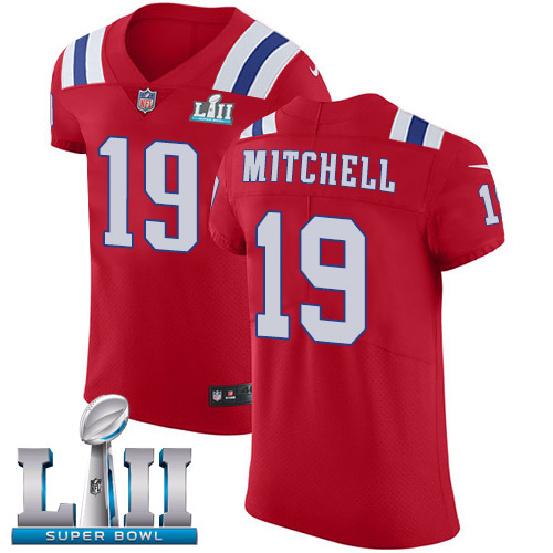 Nike Patriots #19 Malcolm Mitchell Red Alternate Super Bowl LII Men's Stitched NFL Vapor Untouchable Elite Jersey